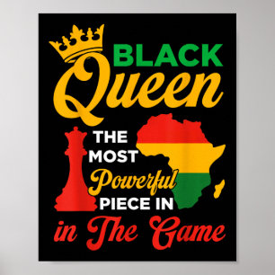 Black Queen Schach kraftvolles Stück im Spiel June Poster