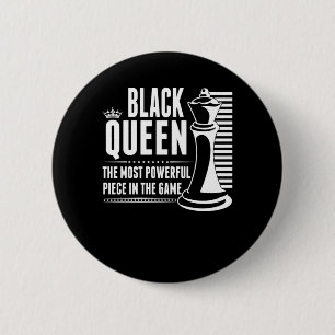 Black Queen Schach Piece Proud Black Women Button