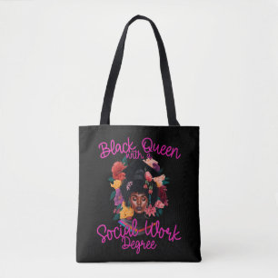 Black Queen Social Work Worker Degree Abschluss Tasche