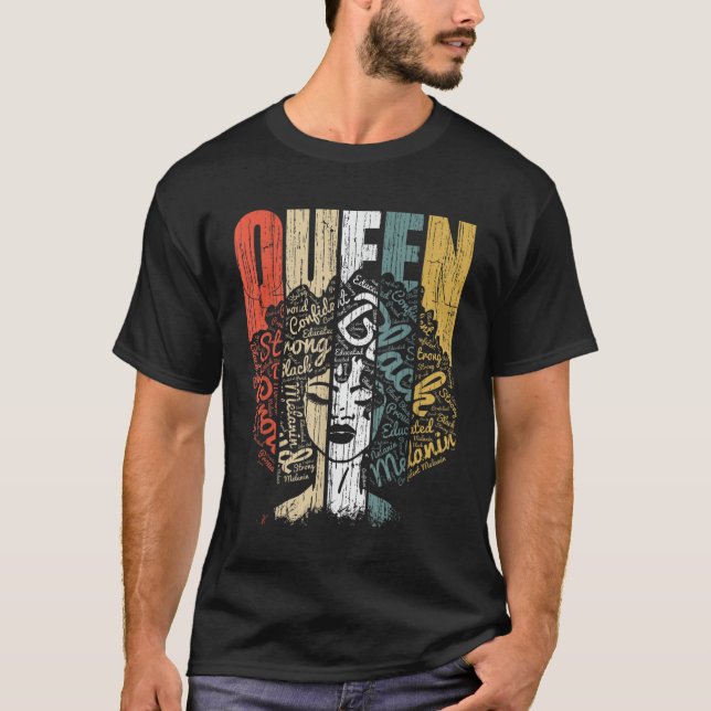 Black Queen Stolz für den Power in Afrika T-Shirt (Vorderseite)