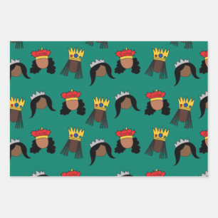 Black Queens Wrapping Paper Sheets Geschenkpapier Set