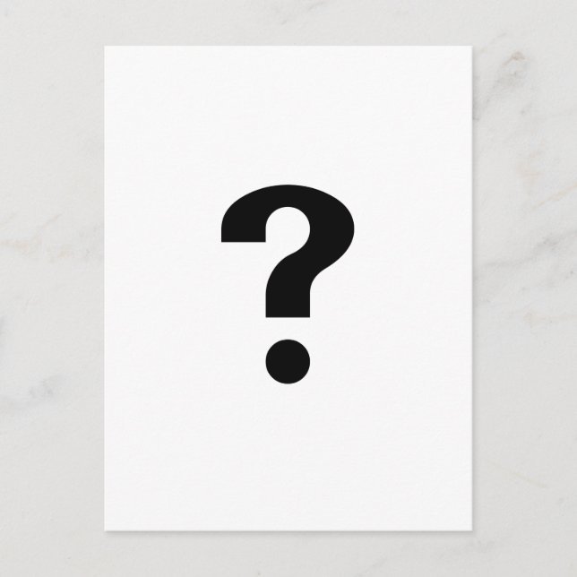 Black Question Mark Postkarte (Vorderseite)