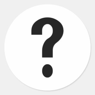 Black Question Mark Runder Aufkleber
