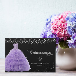 Black Quinceanera Lt Lila Gown Lights Foto Gästebuch
