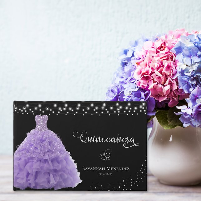 Black Quinceanera Lt Lila Gown Lights Foto Gästebuch (Von Creator hochgeladen)