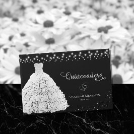 Black Quinceanera White Goights Foto Gästebuch