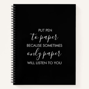 Black Quote Notebook Notizbuch