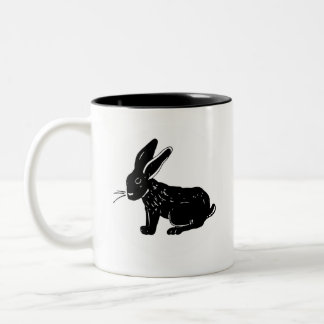 Black Rabbit SAV - quadratische Logo-Tasse Zweifarbige Tasse