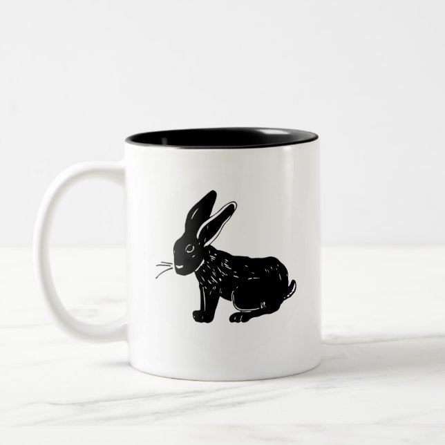 Black Rabbit SAV - quadratische Logo-Tasse Zweifarbige Tasse (Links)