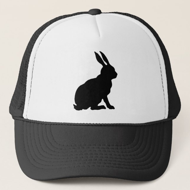 Black Rabbit Silhouette Truckerkappe (Vorderseite)