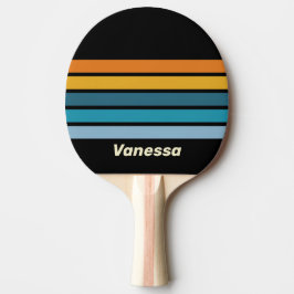 Black Rainbow Across Striping with Name Tischtennis Schläger