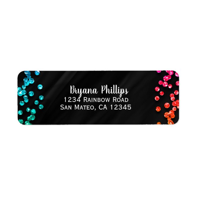 Black Rainbow Confetti Dots Fun Party (Vorne)
