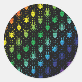 Black Rainbow Fantasy Dragon Dot Pattern Runder Aufkleber