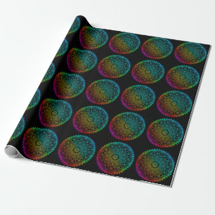 Black Rainbow Mandala Geschenkpapier