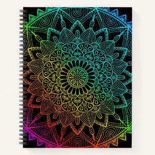 Black Rainbow Mandala Notizbuch