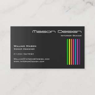 Black Rainbow Strips Business Card Visitenkarte