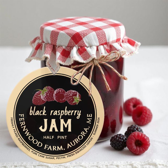 Black Raspberry Jam Classic Round Sticker (Von Creator hochgeladen)