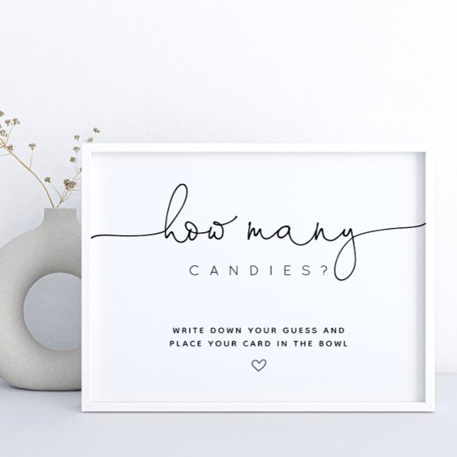 Black rät wie viele Candy Script Baby Dusche Poster (Von Creator hochgeladen)