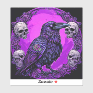 Black Raven and Skulls Aufkleber
