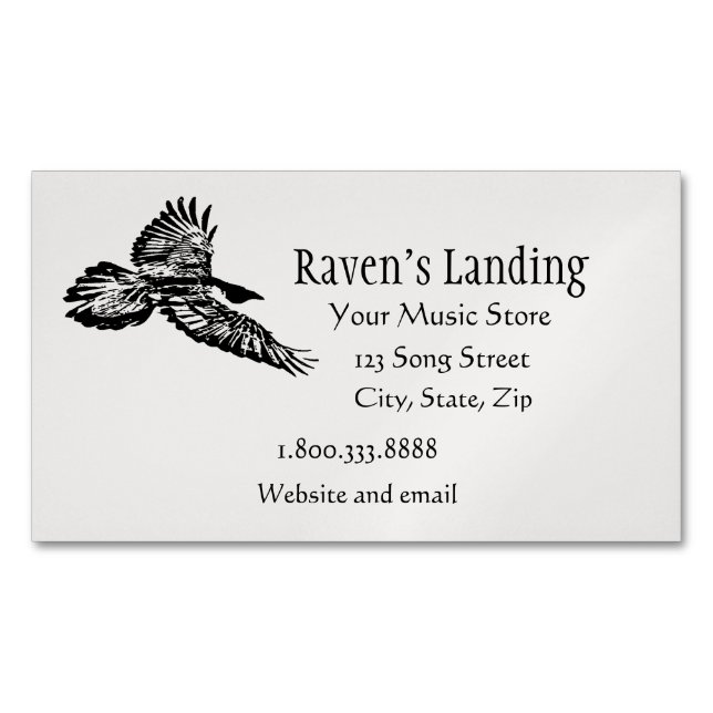 Black Raven Bird im Flight Art Business Ca Magnetische Visitenkarte (Vorderseite)