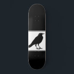 Black Raven Black Skateboard<br><div class="desc">Ein illustriert gotisches Schwarz, Rabe auf schwarzem Skateboard.</div>