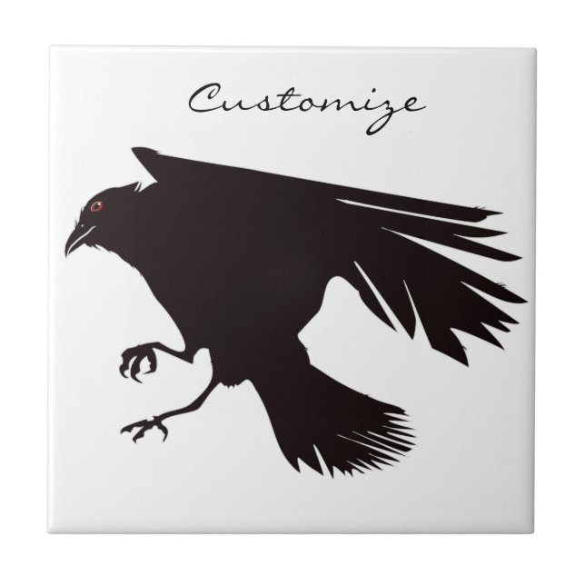 Black Raven Flying Thunder_Cove Fliese (Vorderseite)