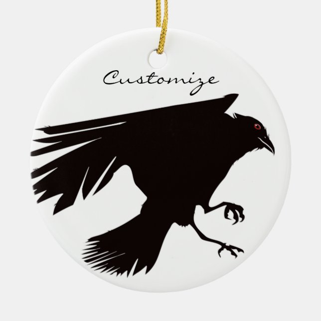 Black Raven Flying Thunder_Cove Keramik Ornament (Vorne)