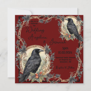 Black Raven Goth Wedding Einladung