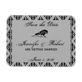 Black Raven Gothic Frame Save the Date Magnet