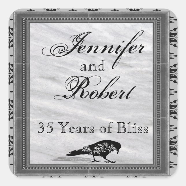 Black Raven Gothic Frame Umschlag Aufkleber (Vorderseite)