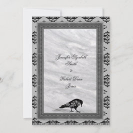 Black Raven Gothic Frame Wedding Einladung