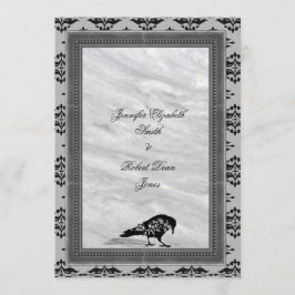Black Raven Gothic Frame Wedding Einladung