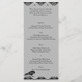 Black Raven Gothic Frame Wedding Menü Menükarte