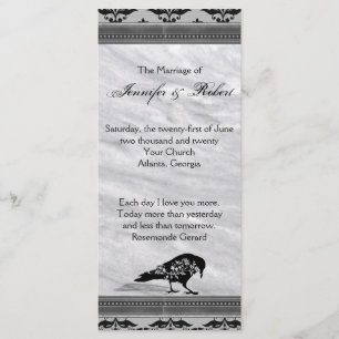 Black Raven Gothic Frame Wedding Program Programm