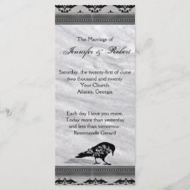 Black Raven Gothic Frame Wedding Programme