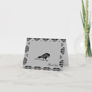 Black Raven Gothic Frame Wedding Vielen Dank Dankeskarte