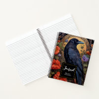 Black Raven mit Blume Gothic Design