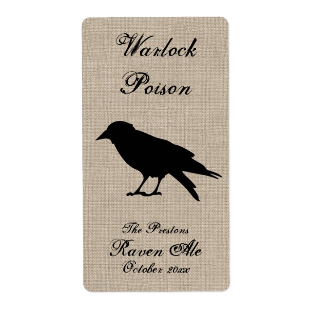 Black Raven on Burlap Beer Label (Vorne)