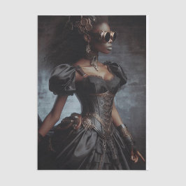 Black Raven Steampunk Vintage Viktorianische Lady Seidenpapier
