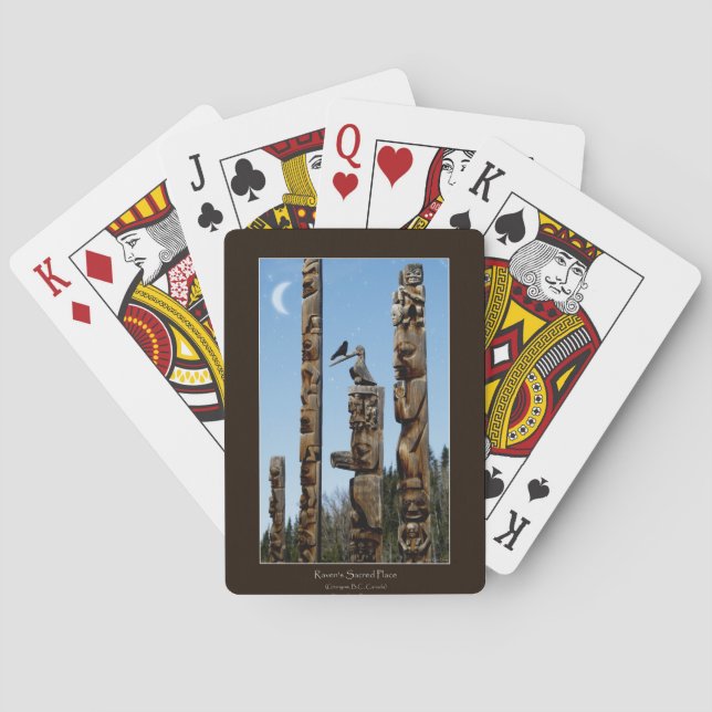 Black Raven & Totem Pole Haida Pack Spielkarten (Rückseite)