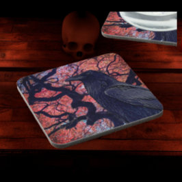 Black Raven und Gnarly Japanese Maple Tree Getränkeuntersetzer