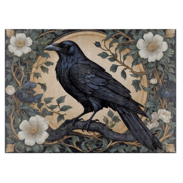 Black Raven William Morris Inspiriert Schneidebrett (Vorderseite)