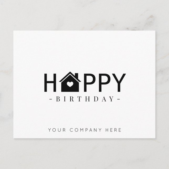 Black Real Anwesen Happy Birthday Postkarte (Vorderseite)
