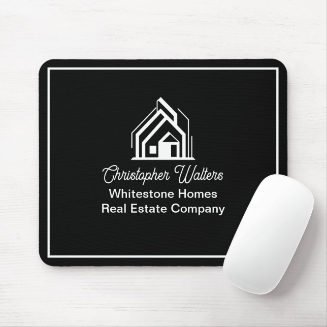 Black Real Estate Company Personalized Realtor Mousepad (Mit Mouse)