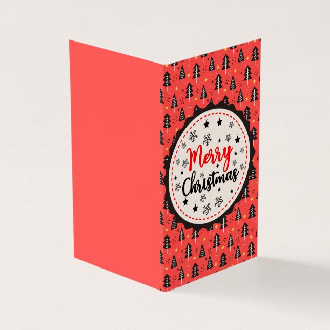 Black & Red 25 Pack Weihnachtskarten (Vorderseite)