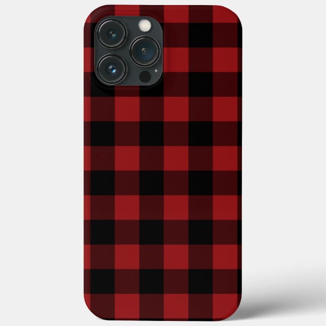 Black Red Buffalo Pläd Check Case-Mate iPhone Hülle (Rückseite)