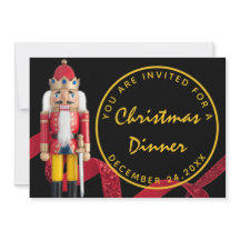 Black Red Christmas Eve Dinner Gold Nutcracker