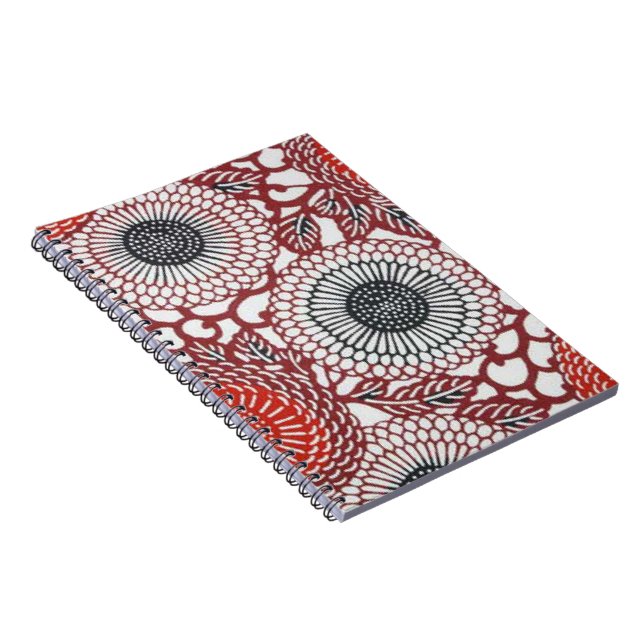 Black & Red Chrysanthema Notizblock (Rechte Seite)