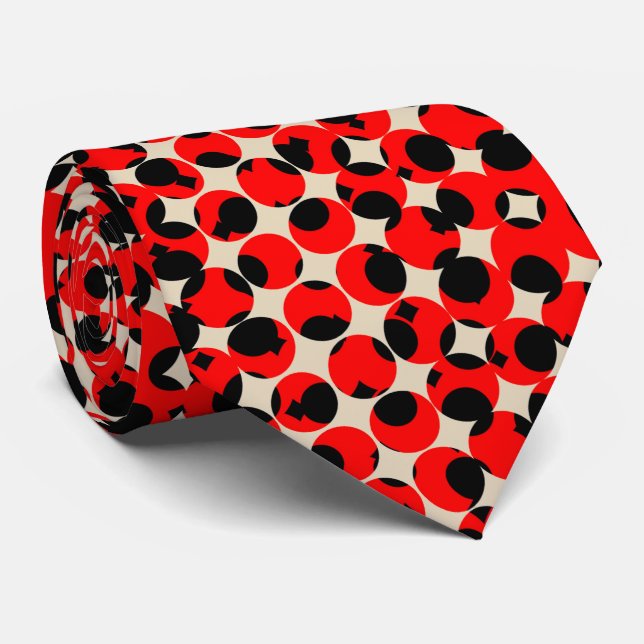 Black Red Creamy White Classy Krawatte (Gerollt)