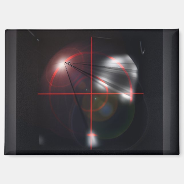 Black Red Crosshair Magnet (Vorderseite)